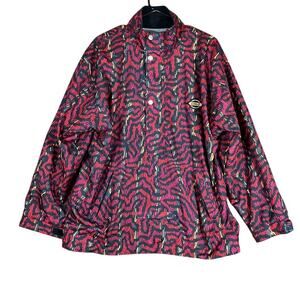 Vintage Odlo Mens Jacket Multicolor Anorak Windbreaker Pullover 1/4 Button M